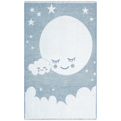 Tapis gris / crème en polyester tissé à la machine 3 pi 9 po x 5 pi 11 po Paisley