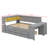 Full-Size Daybed With Drawers, Trundle Bed, Charging Spot, LED Lights, Workstation, And Storage Unit-1299791681