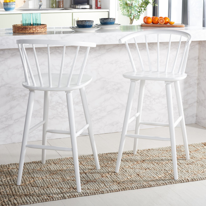 Sheffield Solid Wood Stools, White, Bar Stool (29" Seat Height)