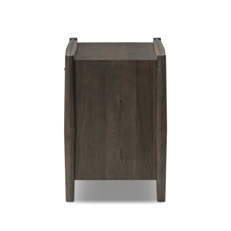 Glenview 3 - Drawer Solid Wood Nightstand, Smoked Black