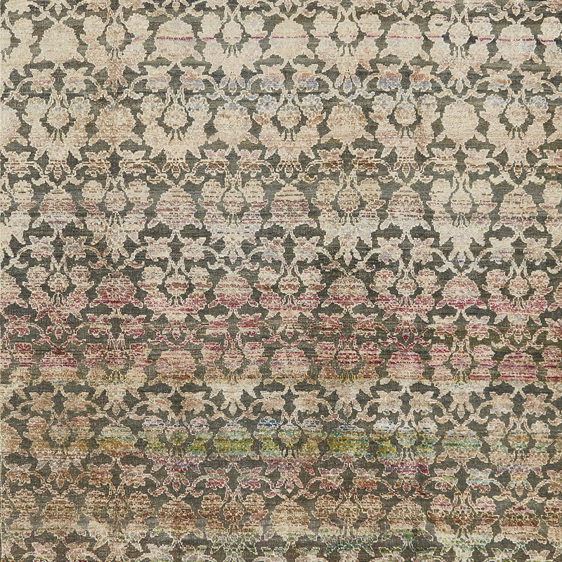 Multicolored Alchemy Traditional Wool Silk Blend Rug - 8'9" x 11'9"