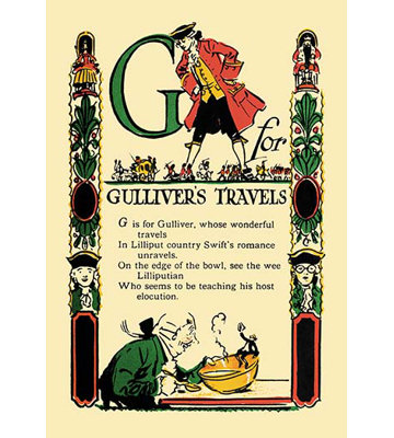 G for Gulliver's Travels by Tony Sarge Vintage Advertisement