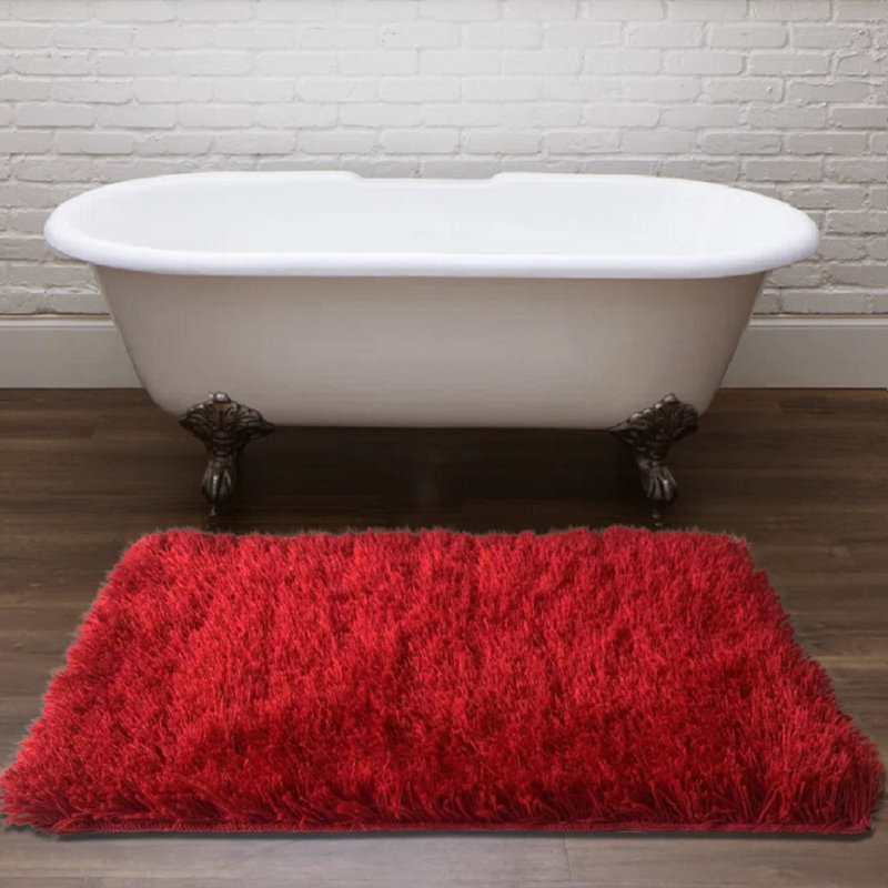 Annagreth Polyester Blend Bath Rug, Red, 20"W x 32"L