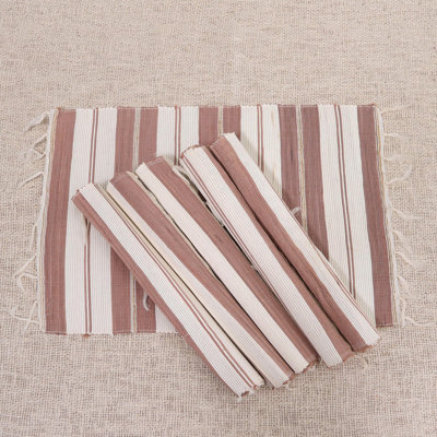 Vaimi Rectangular Striped Linen Table Topper