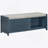 Distressed Shutter Storage Bench With Acacia Veneer For Retro Charm For Living Room, Entryway (Navy)-508196226