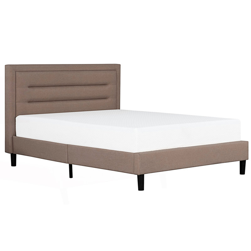 Lit plateforme classique de taille double, cadre de lit tapissier de chambre à coucher moderne