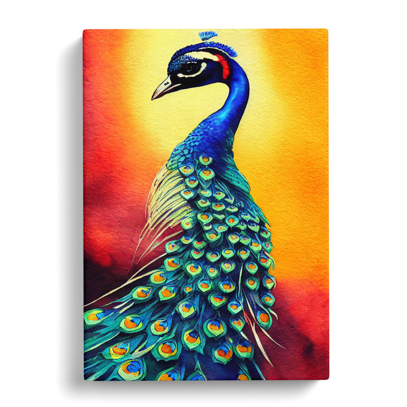 Pure Peacock - Wrapped Canvas Print, 50cm H x 35cm W x 3cm D