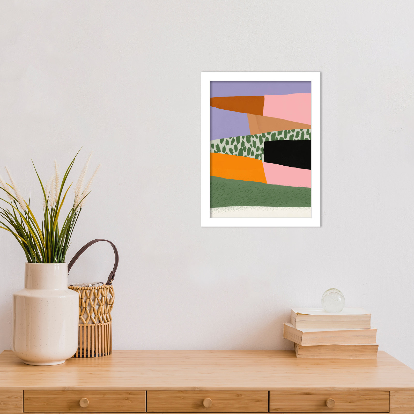 Abstract Minimalism Collage 02 Print, White, 13" H x 10" W
