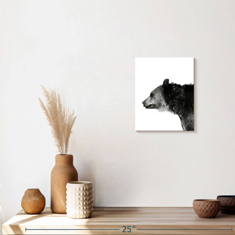 Tête d'ours monochrome, H 10 po x l 8 po x P 1 po