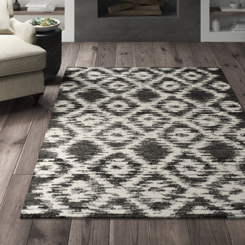 Tapis ivoire / gris anthracite Bethlyn, Rectangle 8 pi x 10 pi