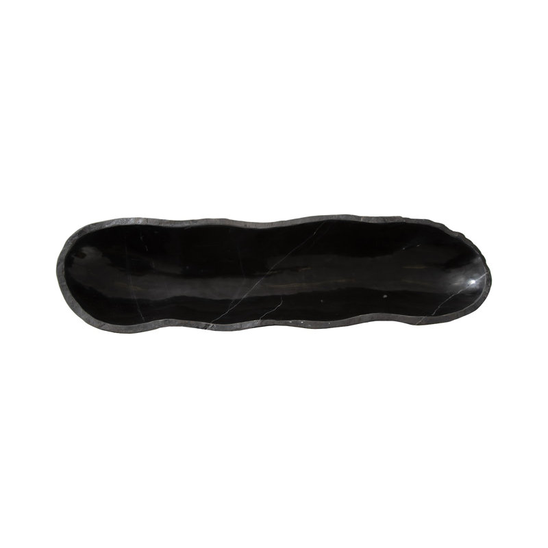 Aragonite Canoe Bowl, Black