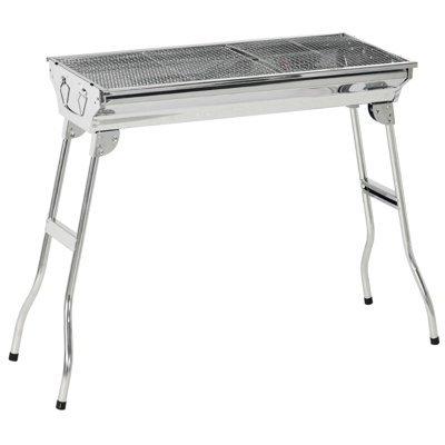 Portable Charcoal Grill, Stainless Steel Folding Outdoor BBQ Grill For Backyard Cooking, Camping, Picnic, Party, Tailgating And Travel With Pan, Grill -  SHANRUGUOJI, XJ1-W2225142614