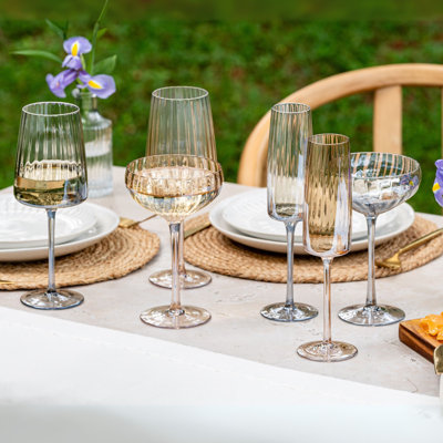 Orlosky Amber All Purpose Wine Glasses, Set/4