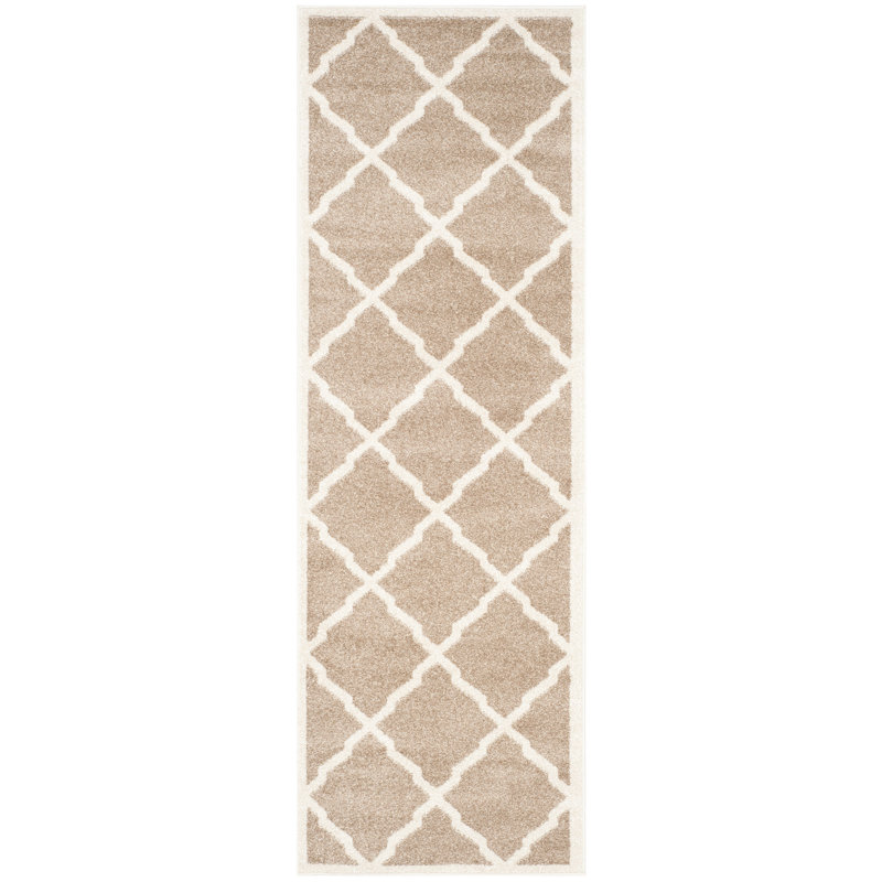 Ammundsen Geometric Wheat/Beige Indoor Area Rug, Runner 2'3" x 7'