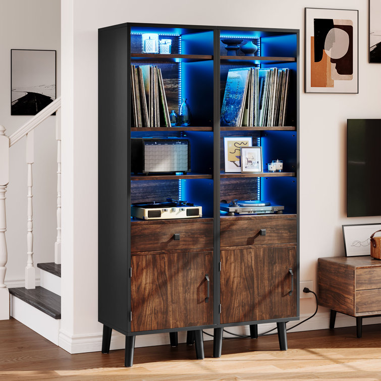 Multimedia Media Cabinet - Brown / Black