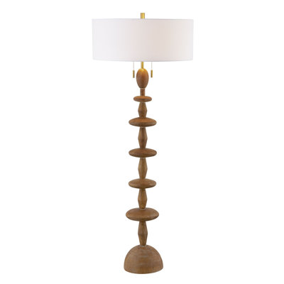 Lampe sur pied 62 "avec abat-jour en lin Peter, naturel