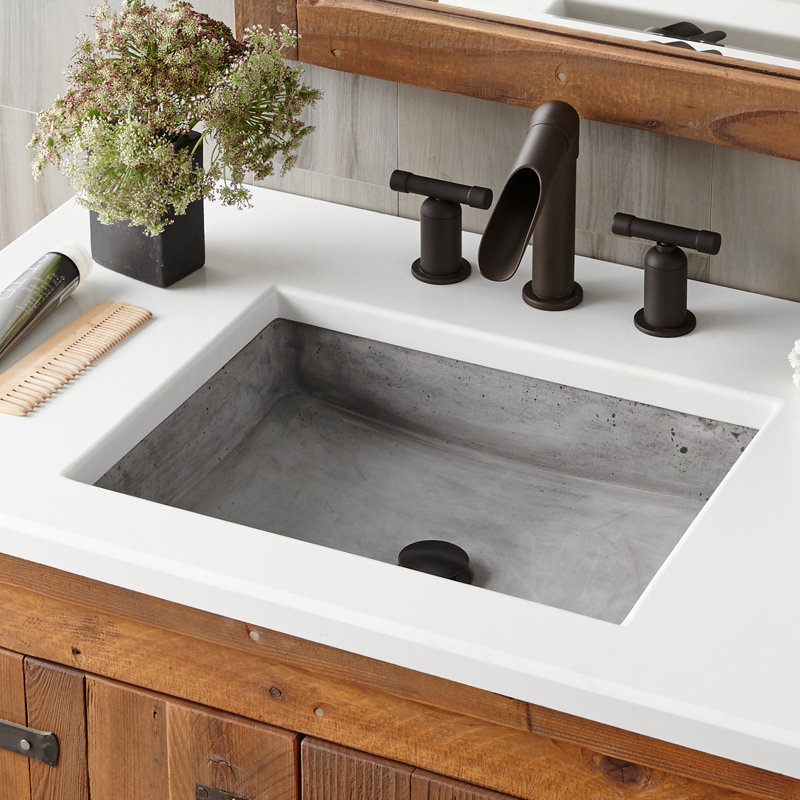 Nipomo Stone Handmade Rectangular Undermount Bathroom Sink, Sand