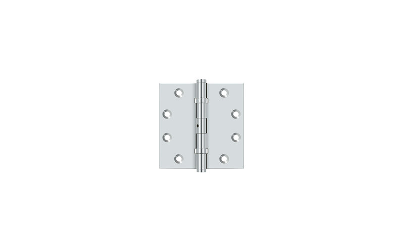 Deltana DSB45NB26 4-1/2" x 4-1/2" Square Hinges, Ball Bearings in Polished Chrome Pair, Polished Chrome