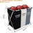 3 Section Laundry Hamper Storage Clothes Basket Foldable Sorter W/aluminum Frame