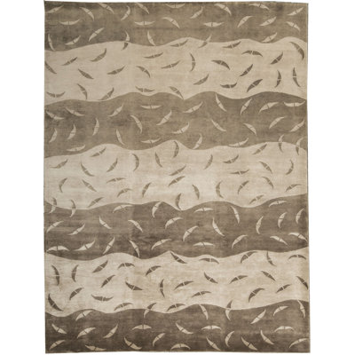 Himalayan Wool Abstract Area Rug in Camel/Beige