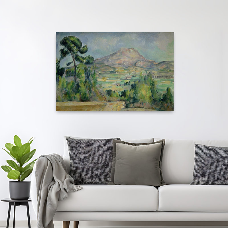 Mont Sainte-Victoire, vers 1887-1890. Estampe d'art mural abstrait contemporain., H 32 po x l 48 po