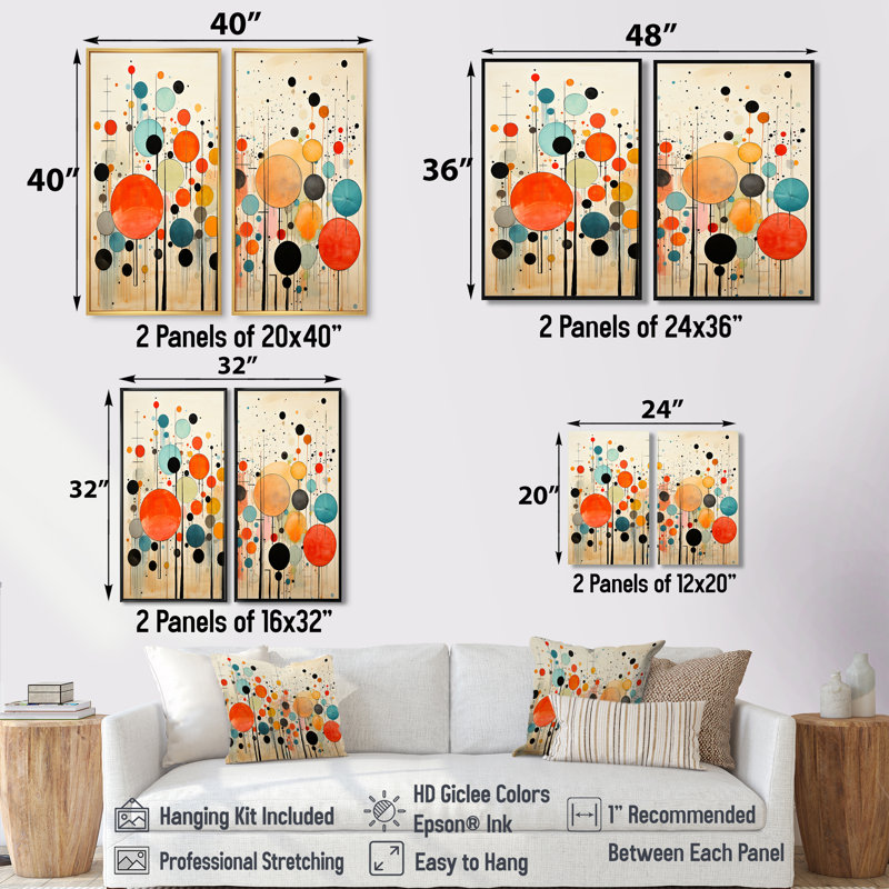 Vert beige rétro Mid-Century abstrait I - art mural vert, H 32 po x l 32 po, Reproduction encadrée sans passe-partout, Blanc
