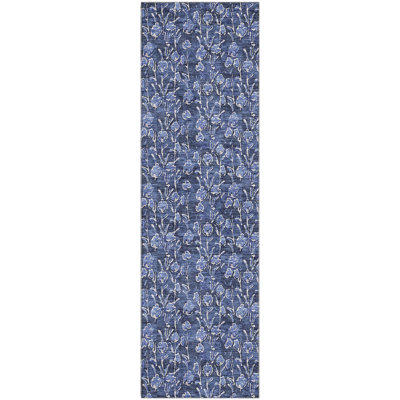Premium Machine Washable Prisco Navy Rug
