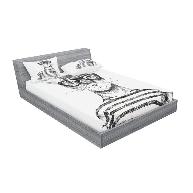 Microfiber Sheet Set, Queen Sheet Set with Fitted Sheet
