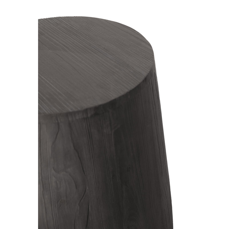 18" Ebony Solid Wood Round End Table, Ebony, 18.5" H x 15.5" L x 13" W
