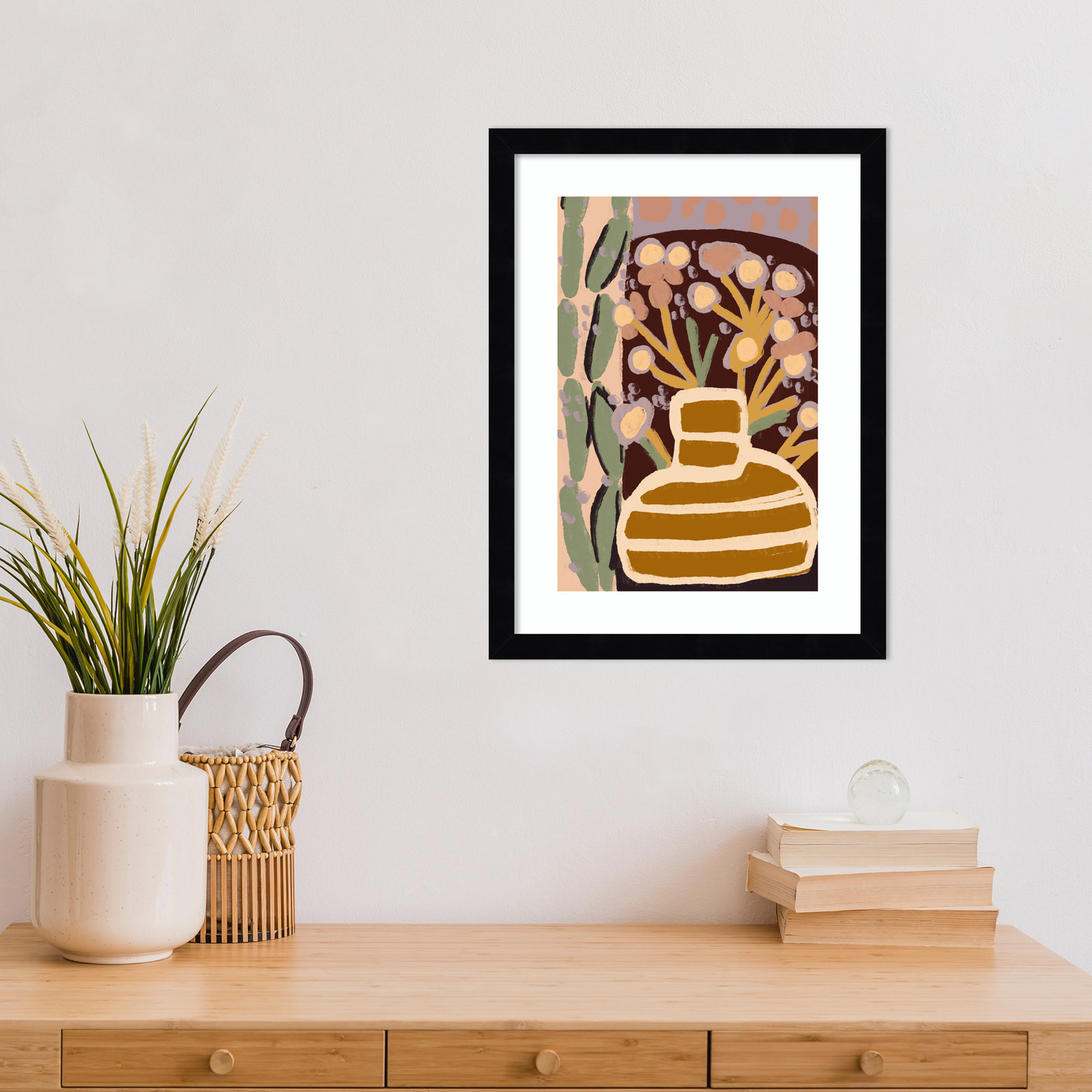 Galya "Pastel Impression" Print by Treechild, 17" H x 13" W, Black Framed