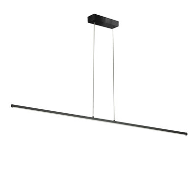 Luminaire suspendu horizontal 30 W, noir mat avec diffuseur en acrylique blanc