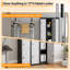 Armoire de rangement robuste en métal 71 po avec tringle et étagère, armoire de rangement mince à 4 portes avec serrures pour le bureau, l'école ou la salle de sport