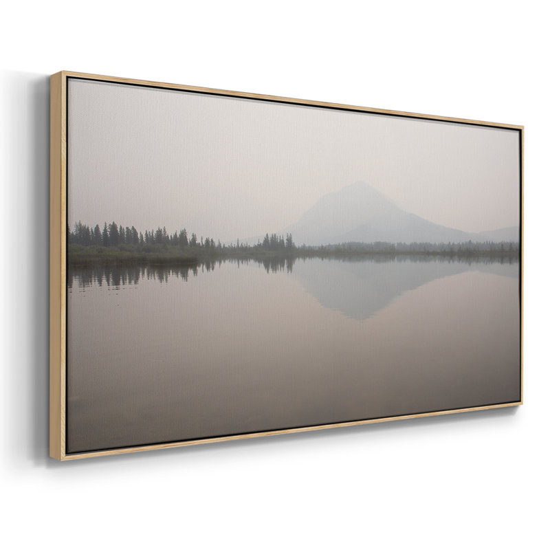 Dawn Reflection - Toile tendue avec châssis encadré - Prêt à être accroché, H 25 po x l 49 po, Naturel