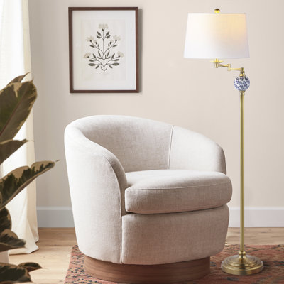 Ferdy 61.5'' Brass Gold Swing Arm Floor Lamp