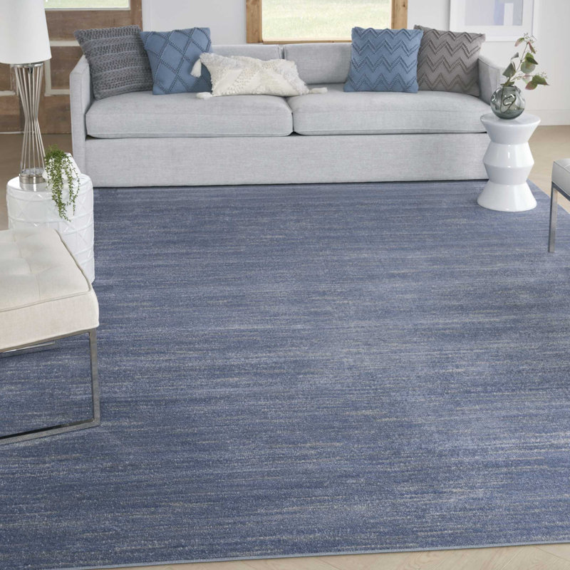 Tapis d'intérieur / extérieur en polypropylène tissé à la machine de couleur unie Mulican, Rectangle 10 pi x 14 pi