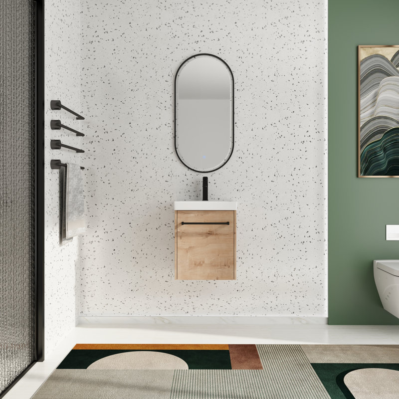 Meuble-lavabo simple 18 po avec comptoir en céramique, Beige
