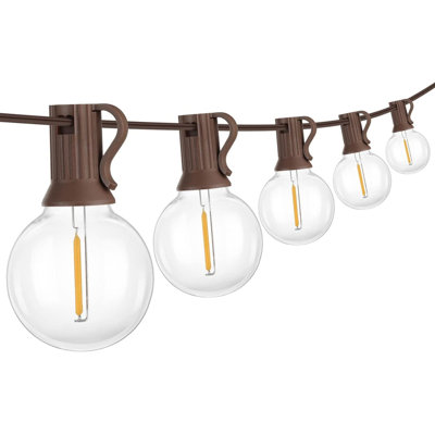 50Ft Outdoor String Lights G40 Globe Patio Lights with 25+2 LED Bulbs, Waterproof Shatterproof Light