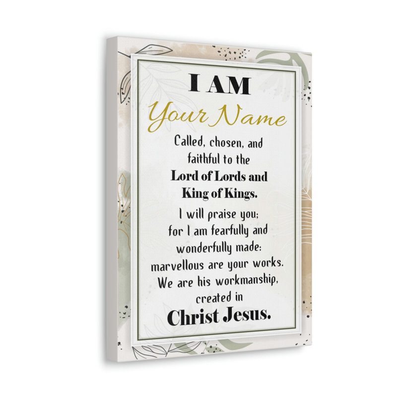 Chosen In Christ's Workmanship Ephesians - No Frame Print on Canvas, 14cm H x 11cm W x 1.25cm D