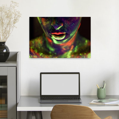 «Vibrant Neon Portrait», impression d'art abstrait coloré