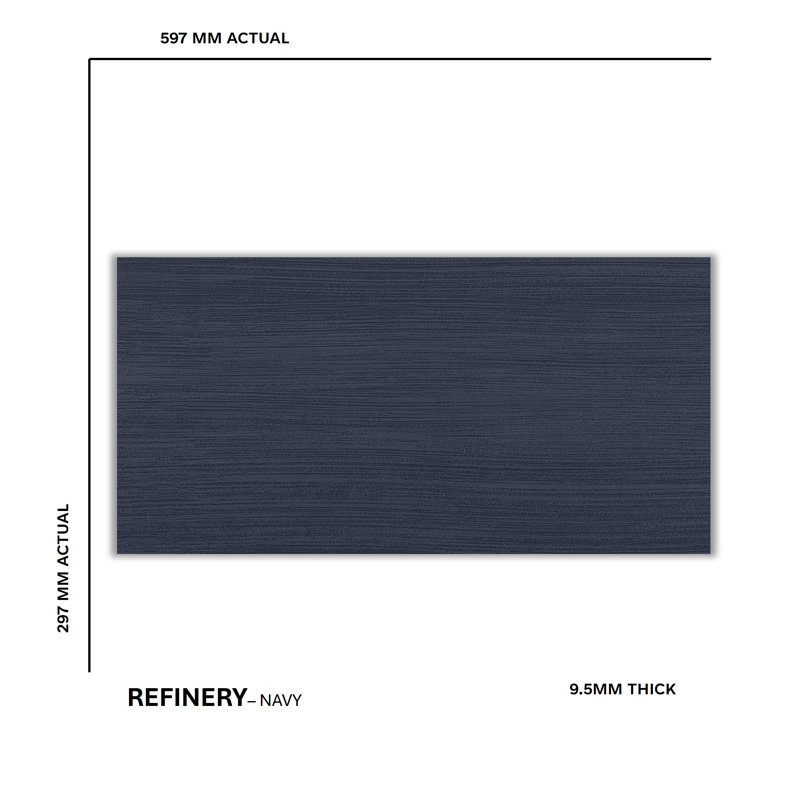 Refinery 12'' W x 24'' L Porcelain Singular Tile, Navy