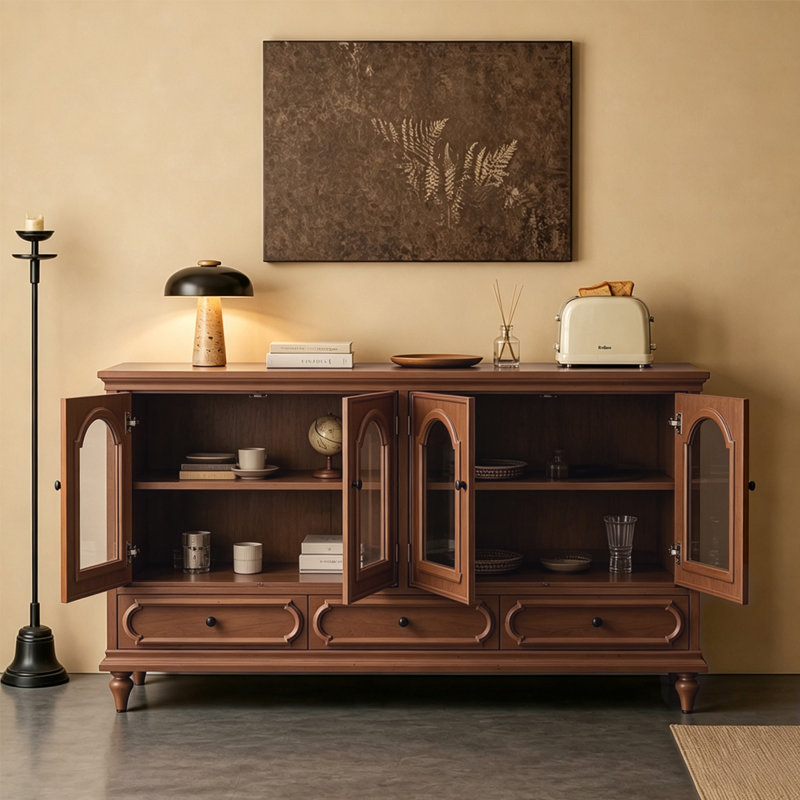 Brown Solid Wood Sideboard