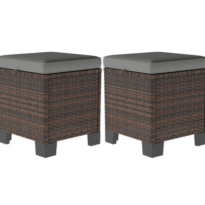 Deux pièces d'extérieur, enveloppées de plastique pour un look élégant, coussins rembourrés et amovibles, base surélevée avec coussins de protection, l 15,7 po x H 18,1 po sur 2, repose-pieds près de la piscine, fermeture à glissière
