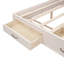 Lit de jour en bois pleine grandeur avec 3 tiroirs de rangement, tableau souple supérieur, tablette et ensemble de douilles et ports USB
