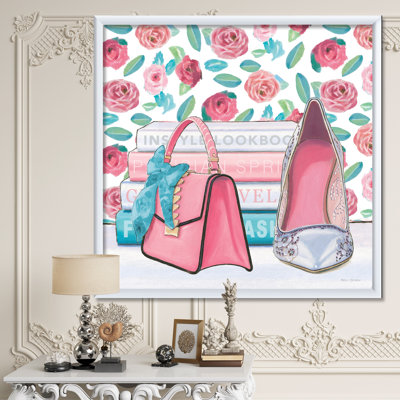 Cadre photo « rose mode high talons i », reproduction sur toile