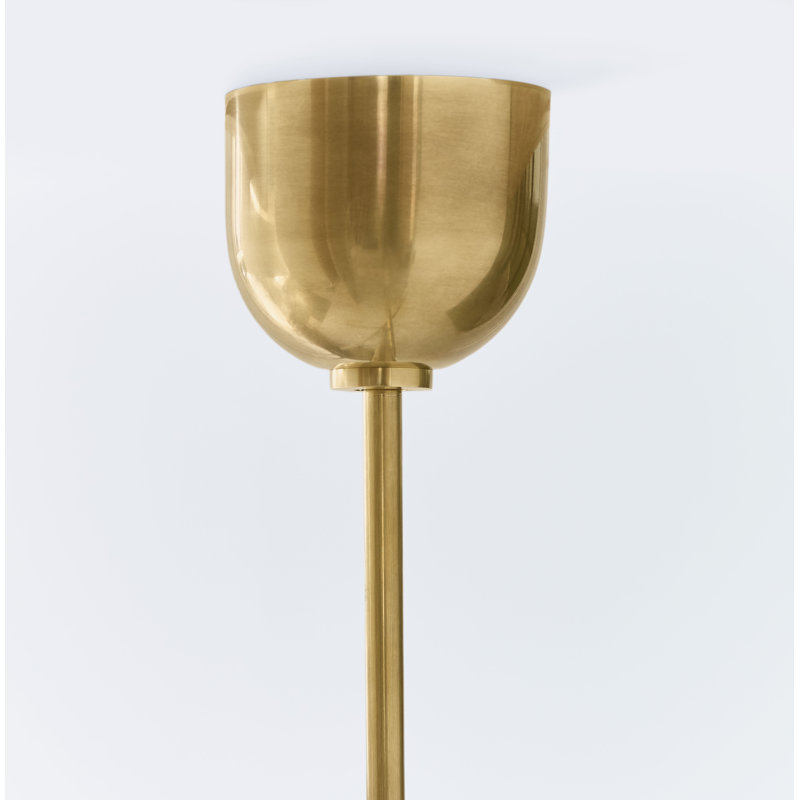 Kelly Wearstler Rousseau Large Articulating Chandelier, 47.5" H x 48" W x 3" D, Etched Crystal, Antique-Burnished Brass