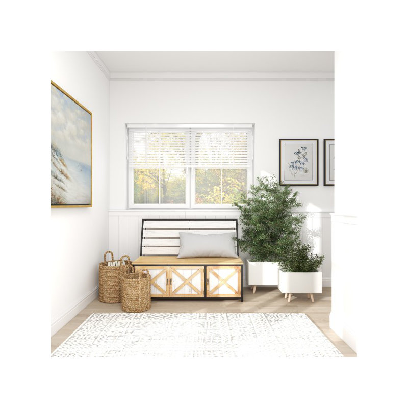 Contemporary 2-Piece Fiber Clay Elevated Planter Set, White