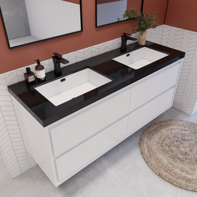 Meuble-lavabo simple l 59,05 po x P 19,68 po x H 24,83 po Vickye