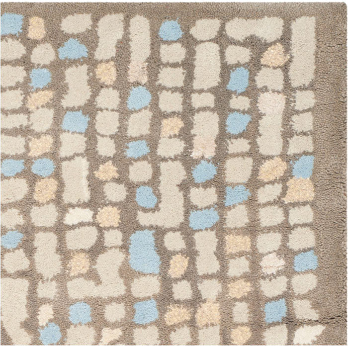 Martha Stewart Hand Tufted Wool/Viscose Geometric Rug in Beige, Runner 2'6" x 10'