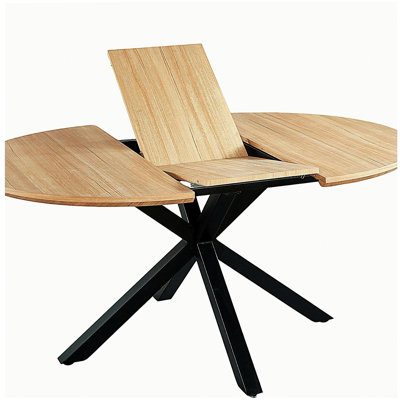 Table extensible, table de salle à manger, table de bureau, table basse, pieds en métal, plateau en MDF, 120 x 75 cm