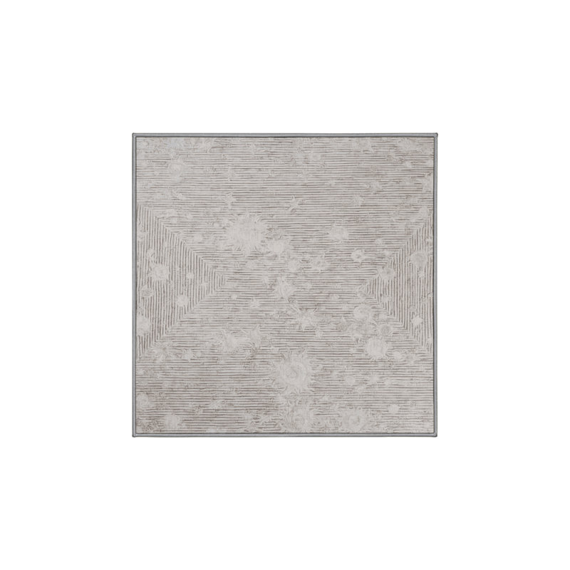 Tapis gris soyeux et moelleux, Carré 4 pi